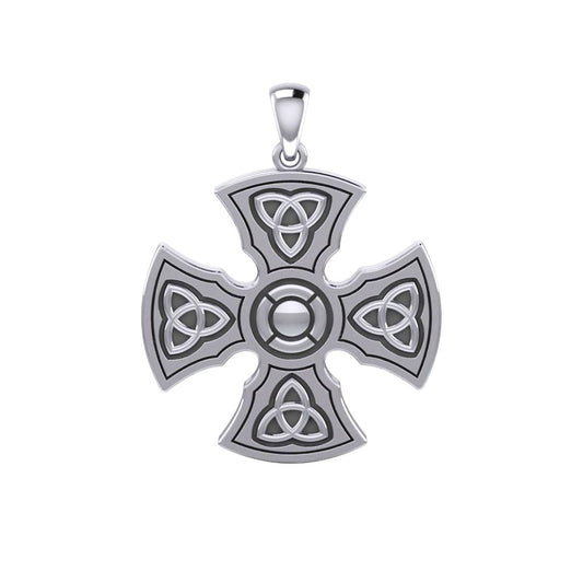 Brigid Ashwood Templar Cross Celtic Cross Silver Pendant TPD458