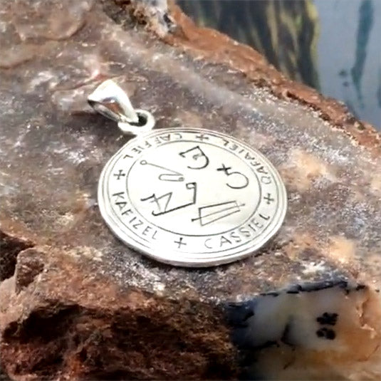 Sigil of the Archangel Cassiel Sterling Silver Small Pendant TPD4584
