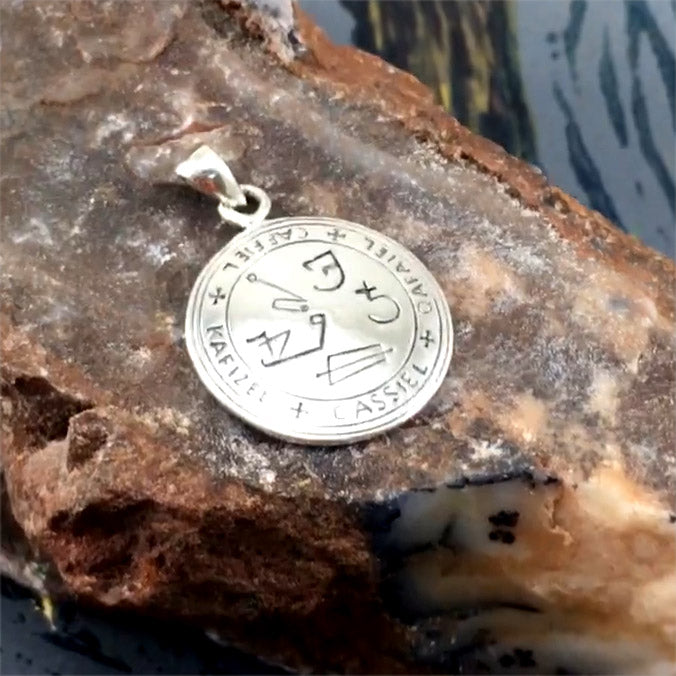 Sigil of the Archangel Cassiel Sterling Silver Small Pendant TPD4584