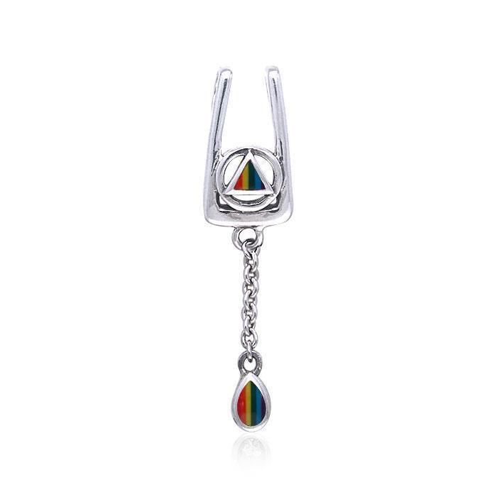 AA Symbol with Teardrop Silver Pendant TPD462