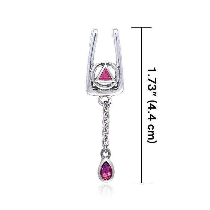 AA Symbol with Teardrop Silver Pendant TPD462