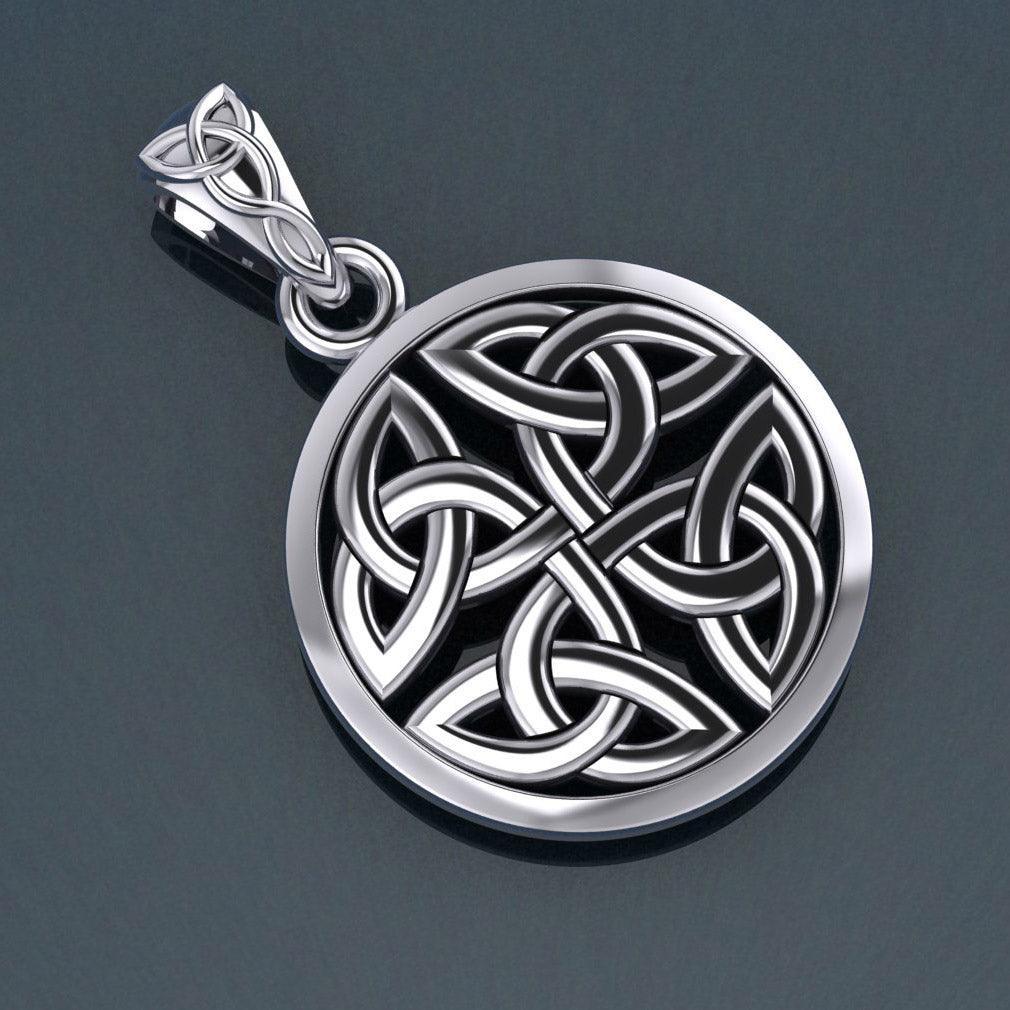 Celtic Trinity Quaternary Knot Silver Pendant TPD4637 - peterstone.dropshipping
