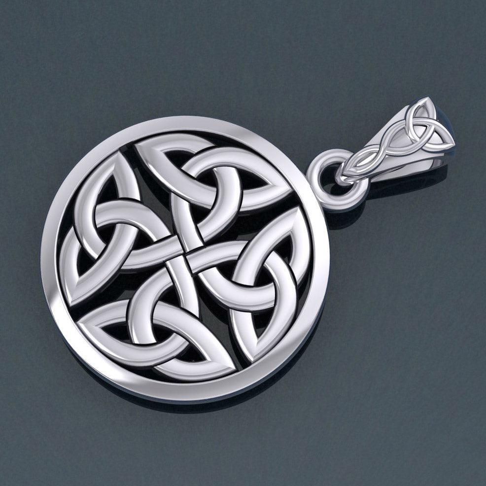 Celtic Trinity Quaternary Knot Silver Pendant TPD4637 - peterstone.dropshipping