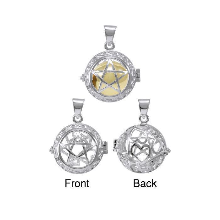 Global Harmony in the The Star ~16mm chiming harmony ball with a 25mm Sterling Silver Jewelry Pendant cage TPD4656