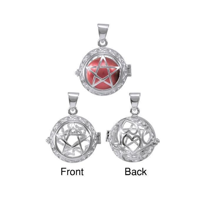 Global Harmony in the The Star ~16mm chiming harmony ball with a 25mm Sterling Silver Jewelry Pendant cage TPD4656