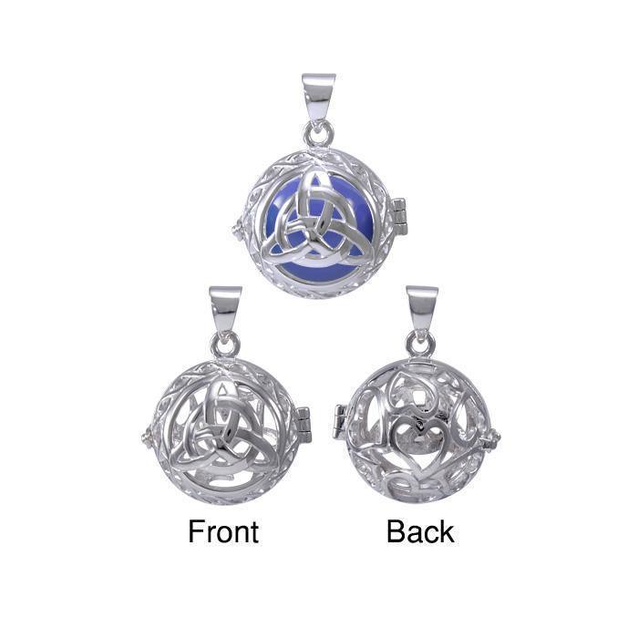 Global Harmony in Trinity ~ 16mm chiming harmony ball with a 25mm Sterling Silver Jewelry Pendant cage TPD4657