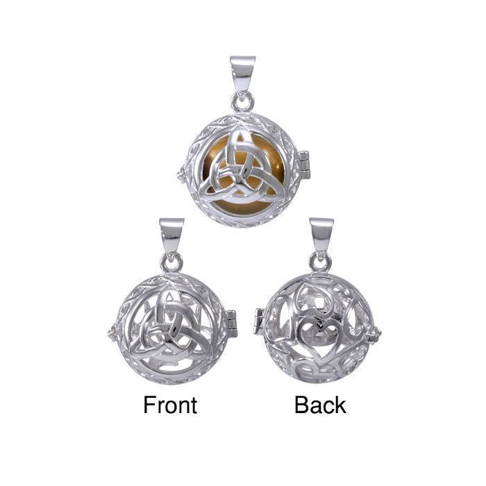 Global Harmony in Trinity ~ 16mm chiming harmony ball with a 25mm Sterling Silver Jewelry Pendant cage TPD4657