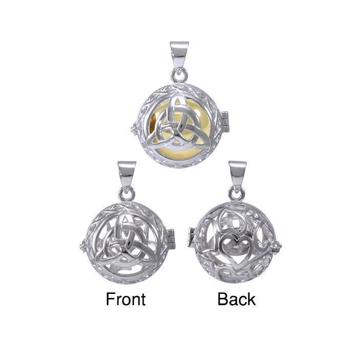 Global Harmony in Trinity ~ 16mm chiming harmony ball with a 25mm Sterling Silver Jewelry Pendant cage TPD4657