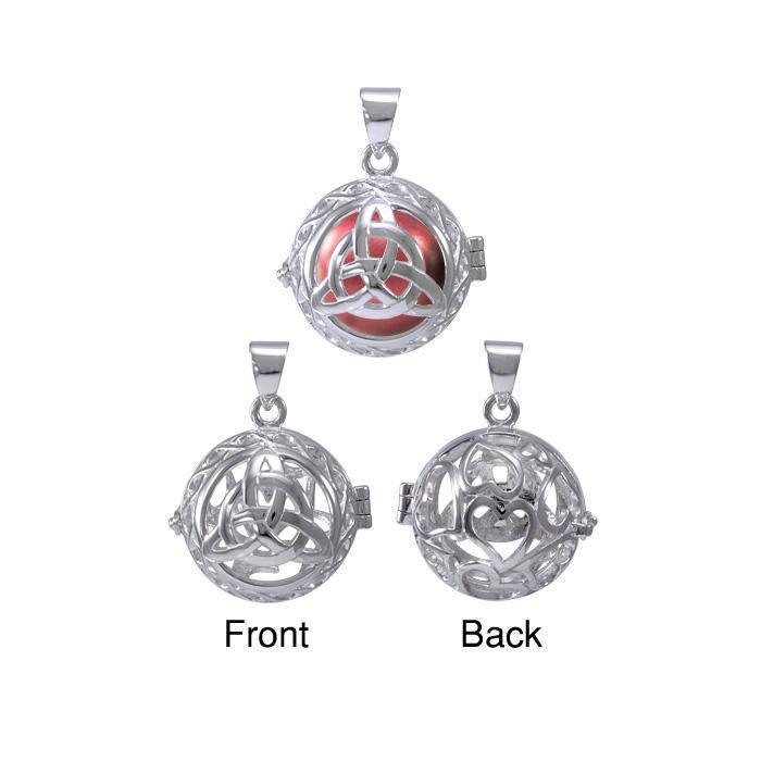 Global Harmony in Trinity ~ 16mm chiming harmony ball with a 25mm Sterling Silver Jewelry Pendant cage TPD4657