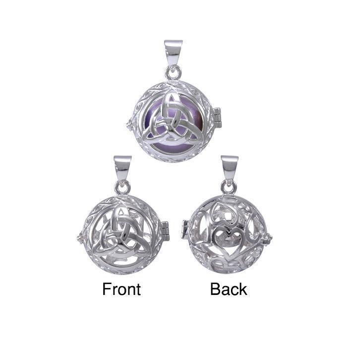 Global Harmony in Trinity ~ 16mm chiming harmony ball with a 25mm Sterling Silver Jewelry Pendant cage TPD4657