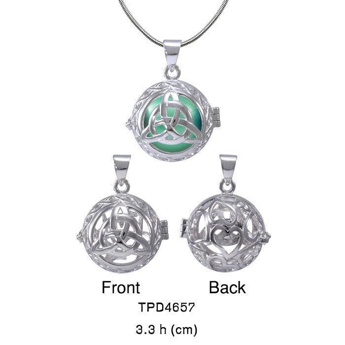 Global Harmony in Trinity ~ 16mm chiming harmony ball with a 25mm Sterling Silver Jewelry Pendant cage TPD4657