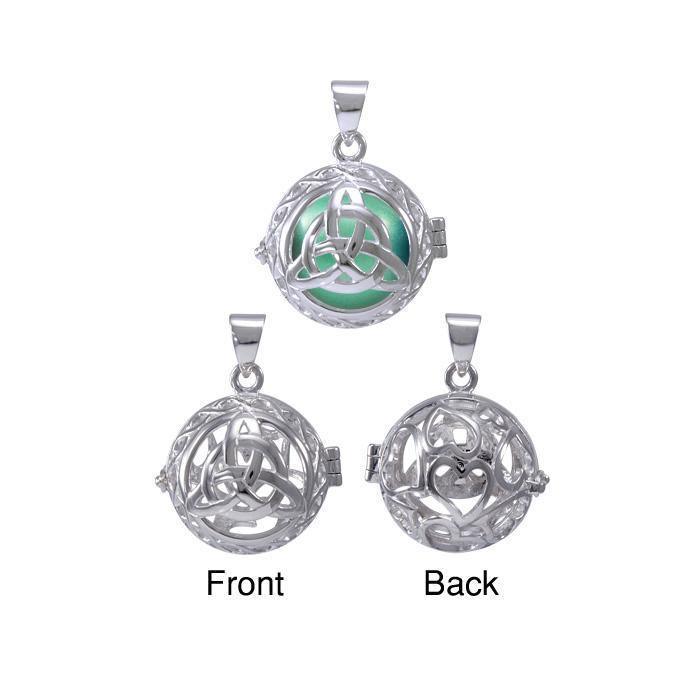 Global Harmony in Trinity ~ 16mm chiming harmony ball with a 25mm Sterling Silver Jewelry Pendant cage TPD4657