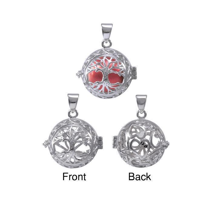 Global Harmony Wrapped in the Angel Wings ~16mm chiming harmony ball with a 25mm Sterling Silver Jewelry Pendant cage TPD4658