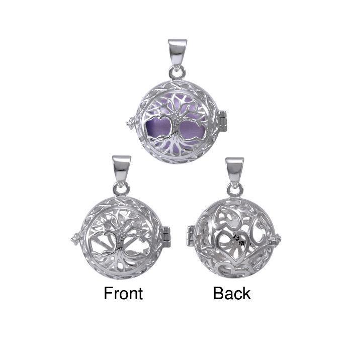 Global Harmony Wrapped in the Angel Wings ~16mm chiming harmony ball with a 25mm Sterling Silver Jewelry Pendant cage TPD4658