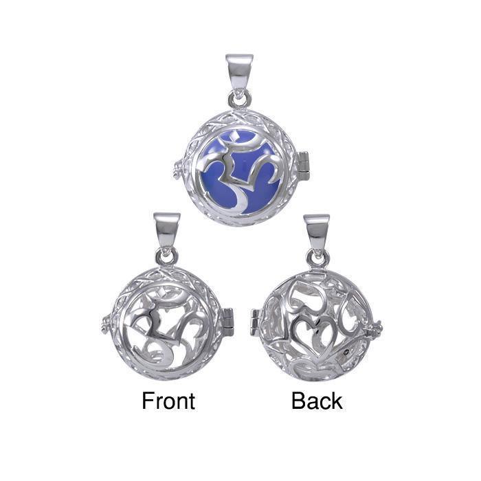 Global Harmony in Om ~16mm chiming harmony ball with a 25mm Sterling Silver Jewelry Pendant cage TPD4659