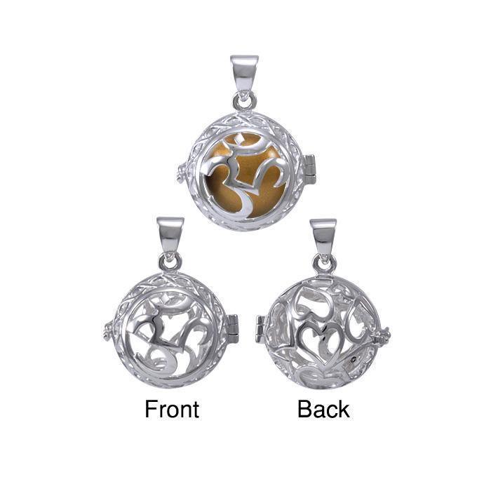 Global Harmony in Om ~16mm chiming harmony ball with a 25mm Sterling Silver Jewelry Pendant cage TPD4659