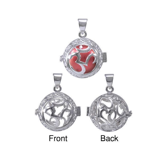 Global Harmony in Om ~16mm chiming harmony ball with a 25mm Sterling Silver Jewelry Pendant cage TPD4659
