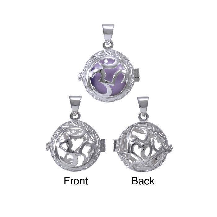 Global Harmony in Om ~16mm chiming harmony ball with a 25mm Sterling Silver Jewelry Pendant cage TPD4659