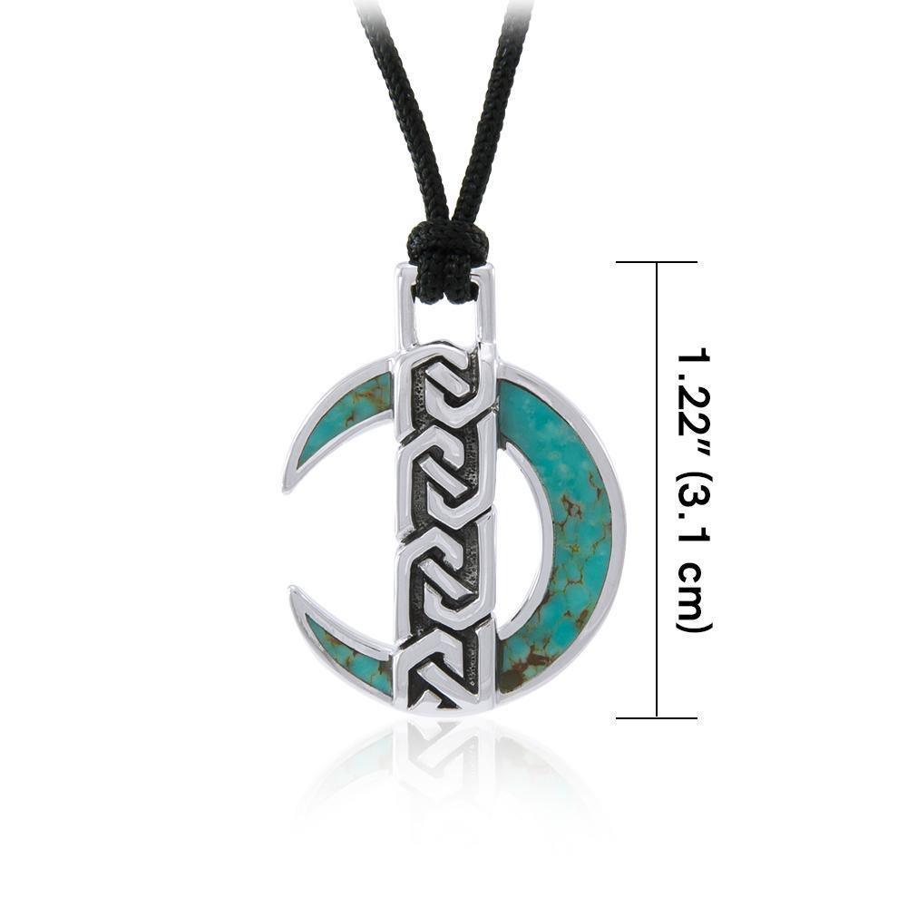 Celtic Crescent Moon Sterling Silver Pendant TPD4675