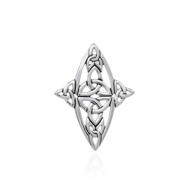 Modern Celtic Knot Cross Silver Slider Pendant TPD4686