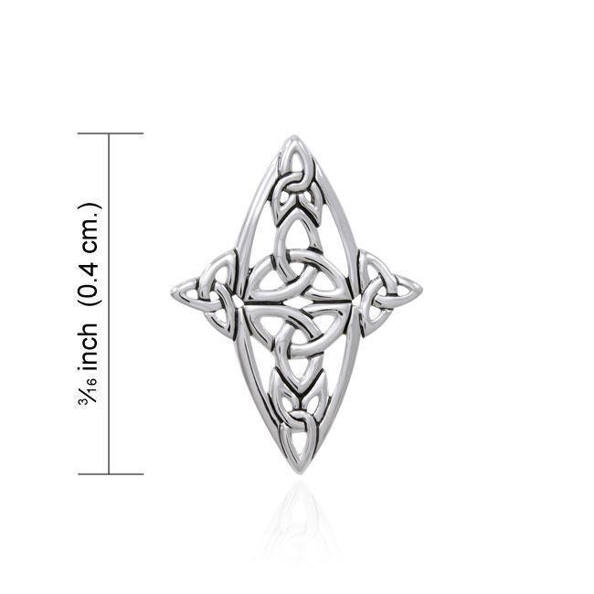 Modern Celtic Knot Cross Silver Slider Pendant TPD4686