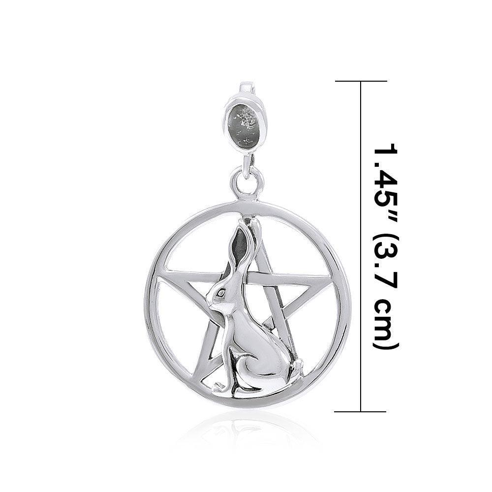 Rabbit Ostara Sterling Silver Pentacle Pendant TPD4738