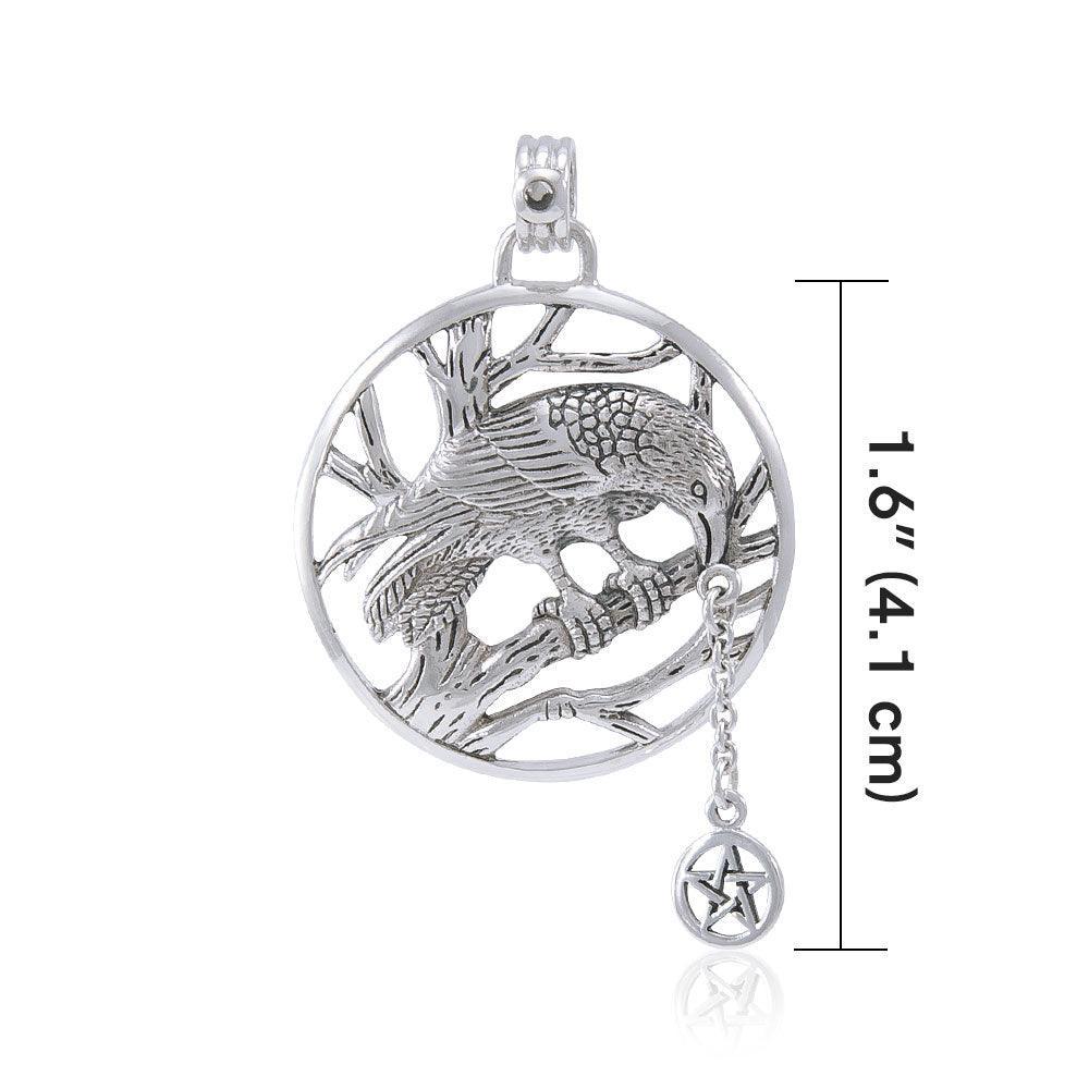 Raven Macha Goddess Sterling Silver Pendant TPD4740