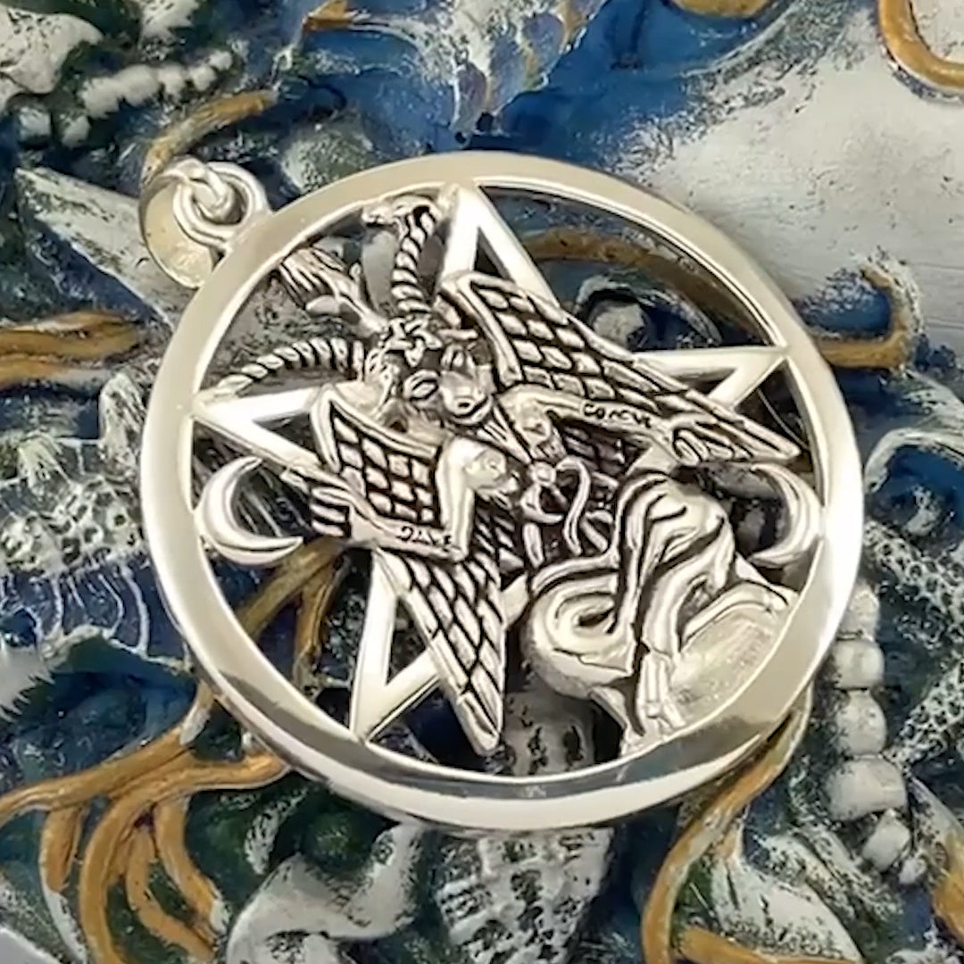Baphomet Pentacle Sterling Silver Pendant TPD4792