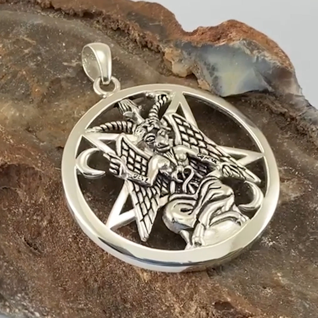 Baphomet Pentacle Sterling Silver Pendant TPD4792