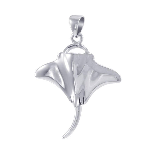 The World of the Magnificent Manta Ray ~ Sterling Silver Jewelry Pendant TPD4823