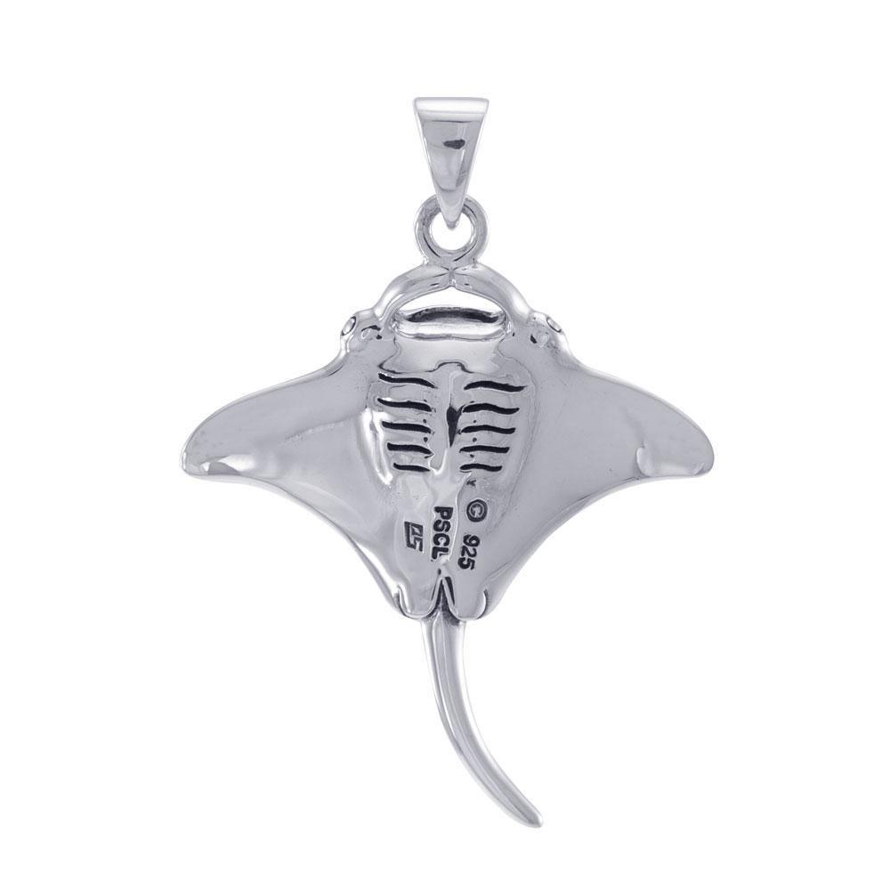 The World of the Magnificent Manta Ray ~ Sterling Silver Jewelry Pendant TPD4823
