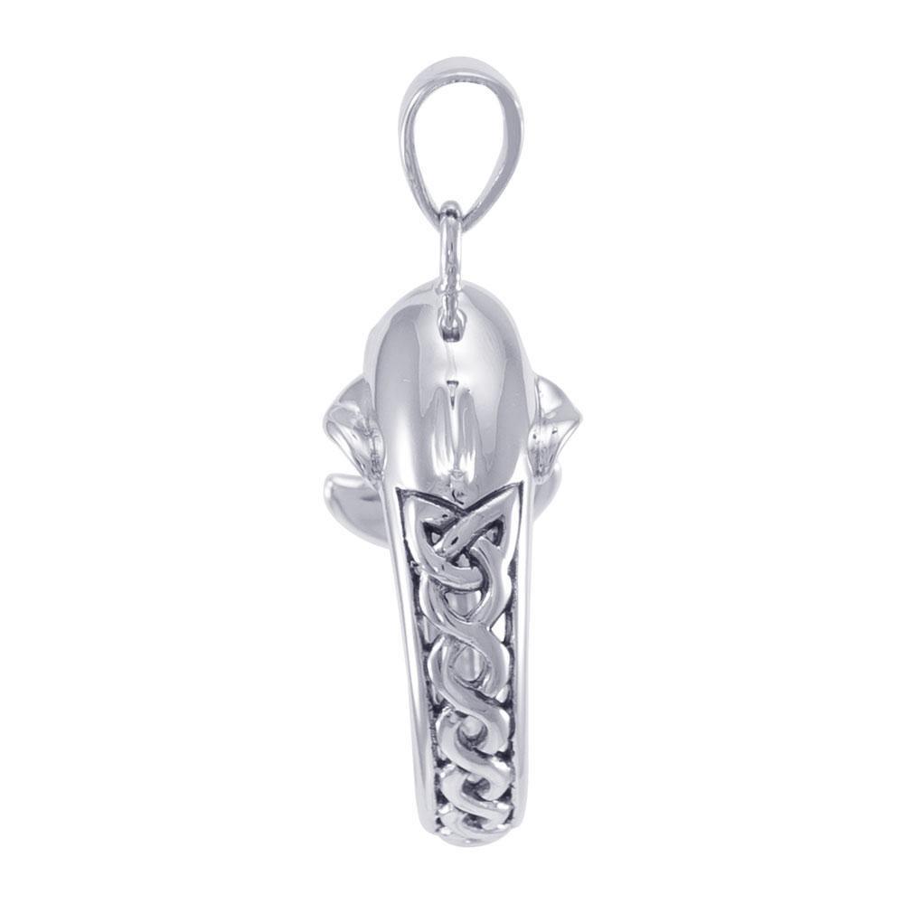 Celtic Accent Dolphin Sterling Silver Wrap Pendant TPD4839