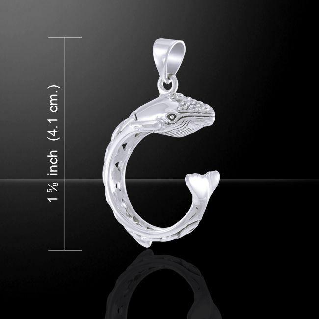 Celtic Accent Whale Sterling Silver Wrap Pendant TPD4840