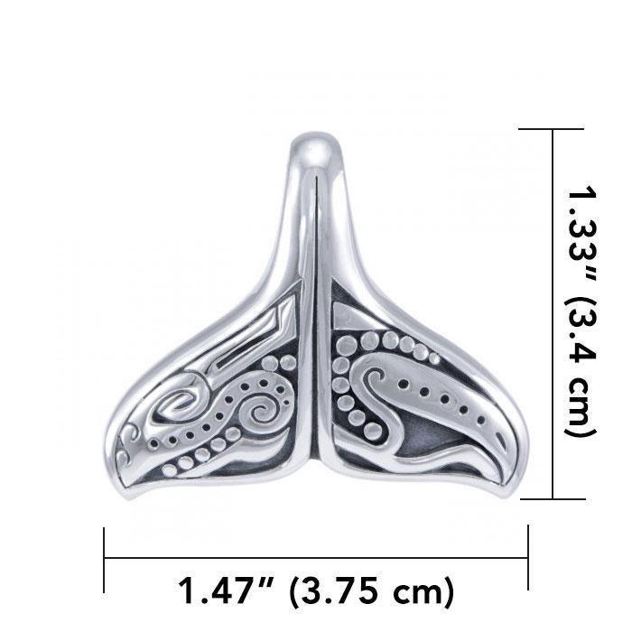 Whale Tail Aboriginal Sterling Silver Pendant (Large Version) TPD4877