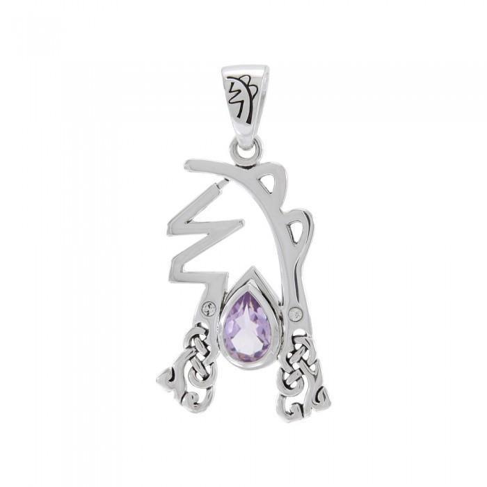Sei Hei Ki Symbol from Reiki Collection Sterling Silver Pendant with Gemstone TPD4922