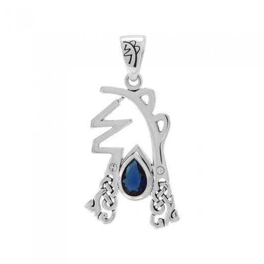 Sei Hei Ki Symbol from Reiki Collection Sterling Silver Pendant with Gemstone TPD4922