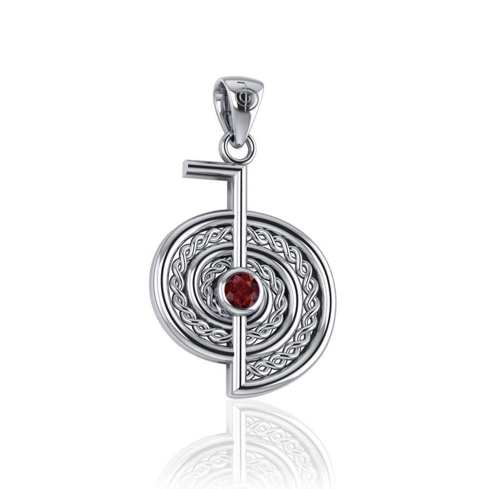 The Reiki Cho Ku Rei Sterling Silver Pendant with Gemstone TPD4923