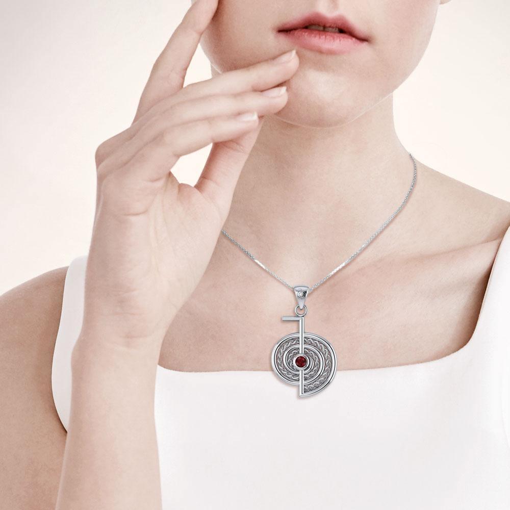 The Reiki Cho Ku Rei Sterling Silver Pendant with Gemstone TPD4923