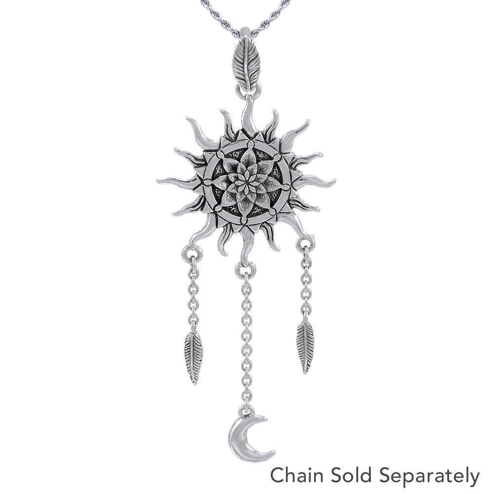 Sterling Silver Sun Moon Pendant Jewelry TPD4965