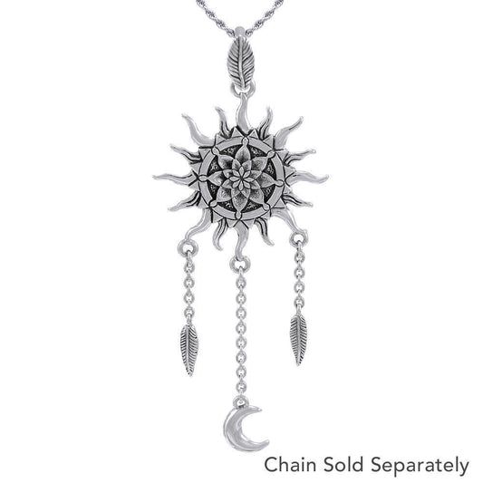 Sterling Silver Sun Moon Pendant Jewelry TPD4965