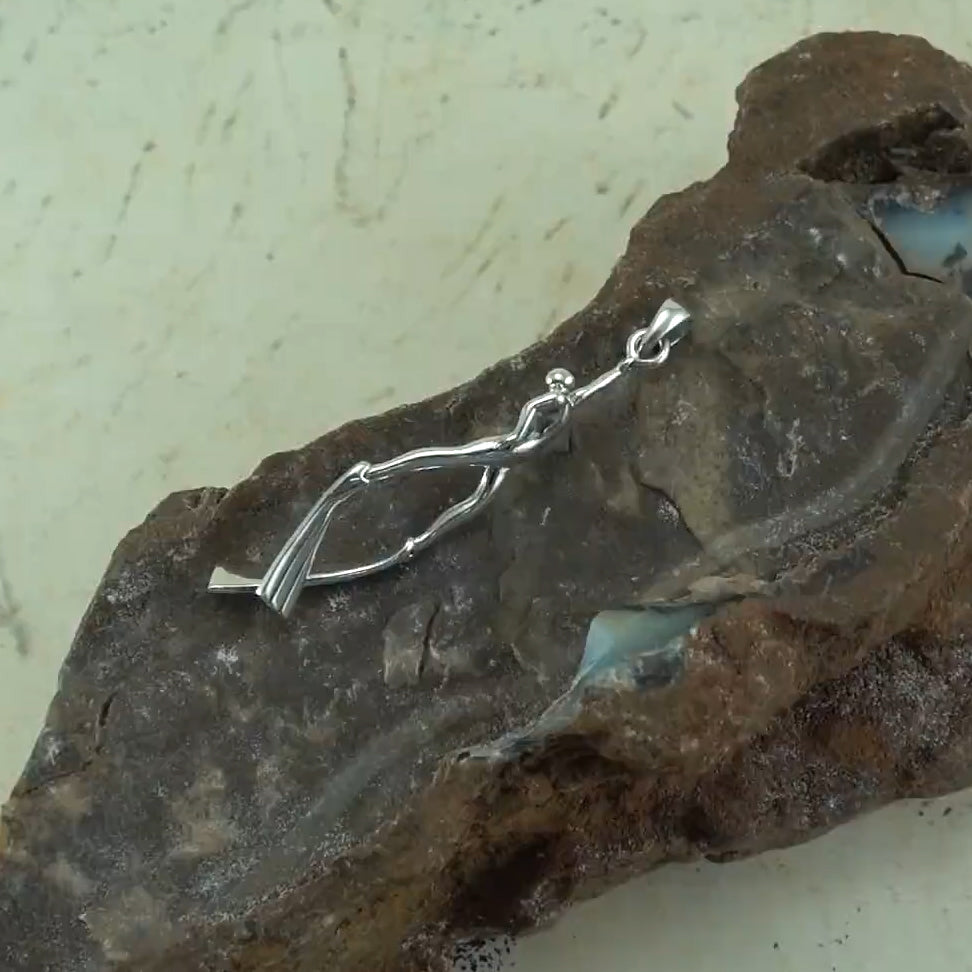 A freedive to undersea world ~ Sterling Silver Jewelry Pendant TPD5012