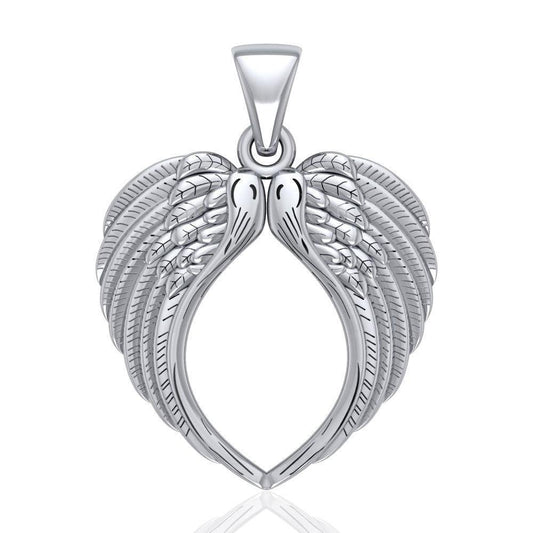 Feel the Tranquil Angel Wings ~ Sterling Silver Jewelry Large Pendant TPD5014