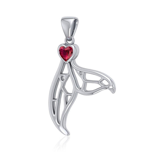 Window to Universe Whale Tail Sterling Silver Pendant TPD5042