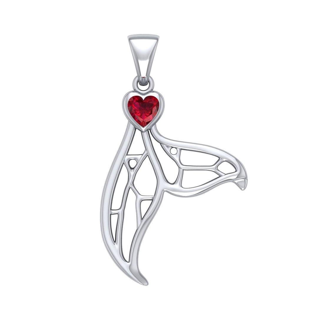 Window to Universe Whale Tail Sterling Silver Pendant TPD5042