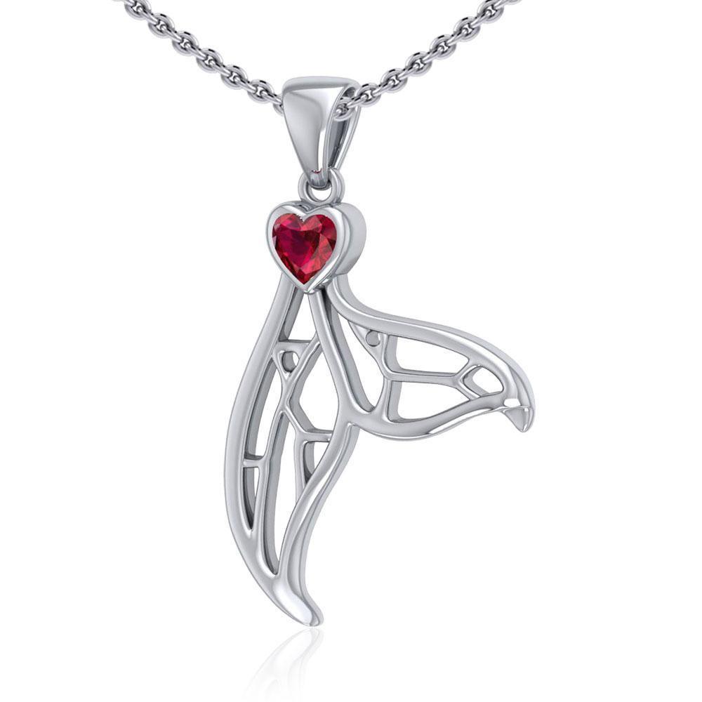 Window to Universe Whale Tail Sterling Silver Pendant TPD5042