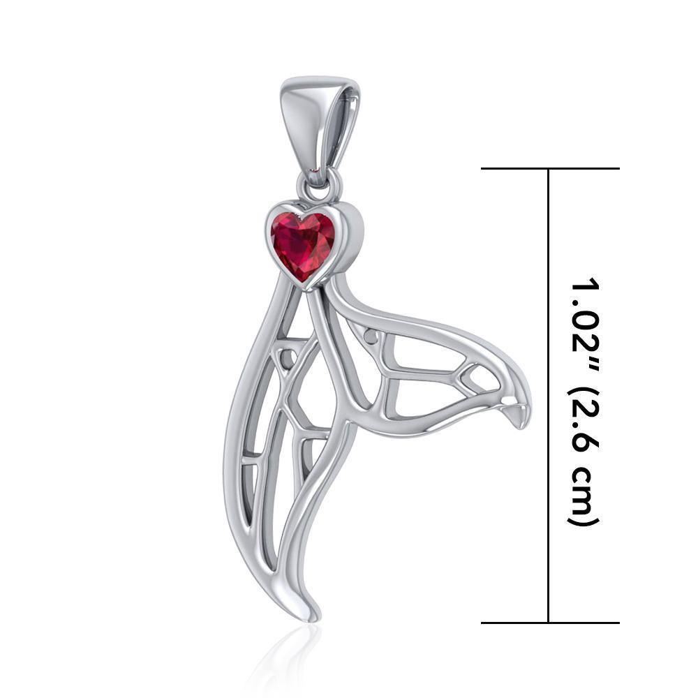Window to Universe Whale Tail Sterling Silver Pendant TPD5042