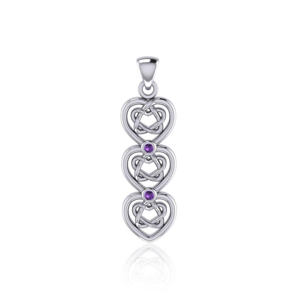 Love in countless ways ~ Celtic Knotwork Heart Sterling Silver Pendant TPD5053