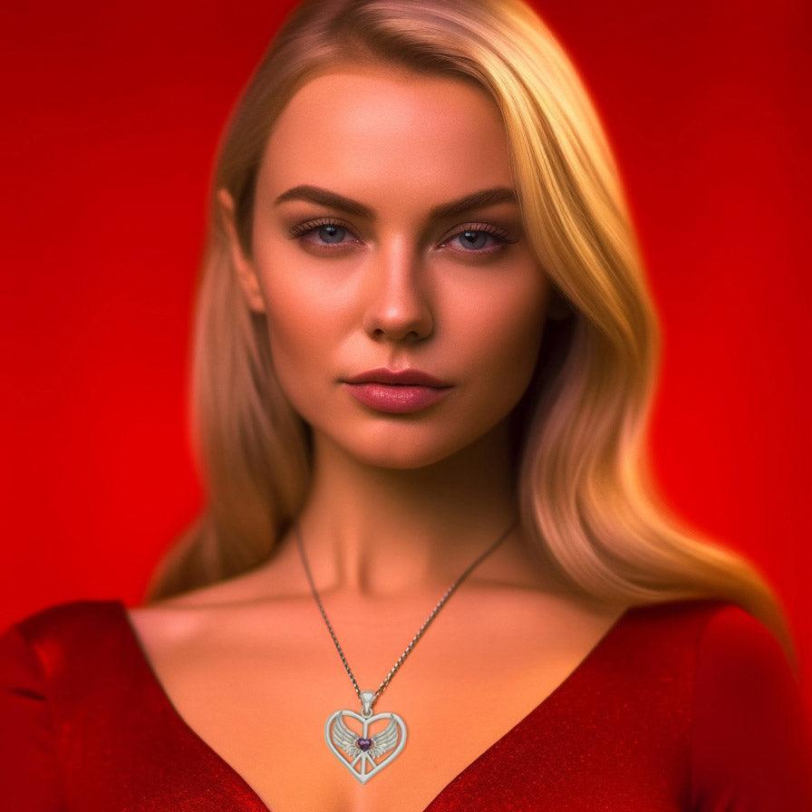 Wrapped in the Wings of an Angel ~ Sterling Silver Peace Symbol Pendant Jewelry TPD5109 - peterstone.dropshipping