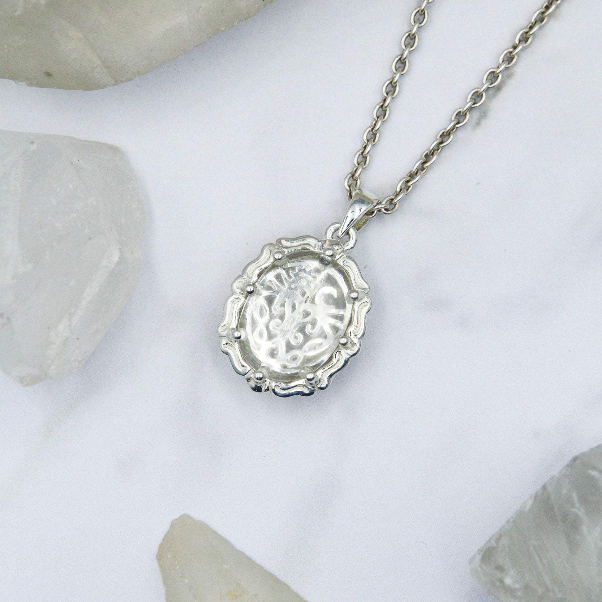 Tree of Life Sterling Silver Pendant with Genuine White Quartz TPD5113 - peterstone.dropshipping