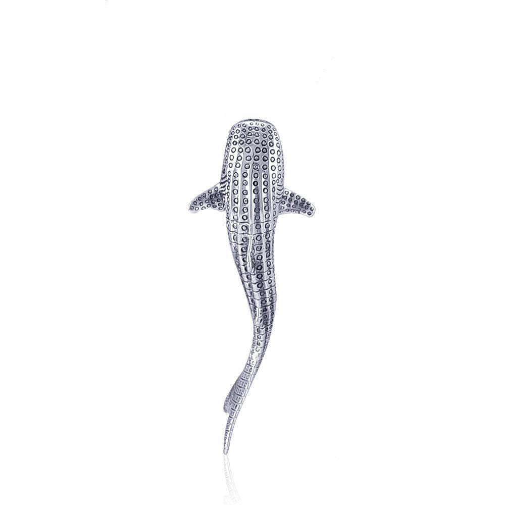 Large Whale Shark Silver with Hidden Bail Pendant TPD5200